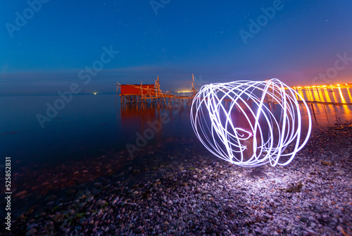 Ucmakdere is a village in Tekirdağ, a suitable area for fishermen's shelters and night star photography. photo