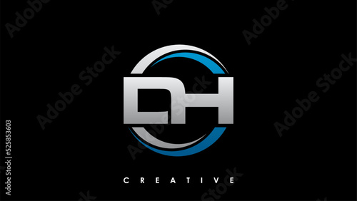 DH Letter Initial Logo Design Template Vector Illustration