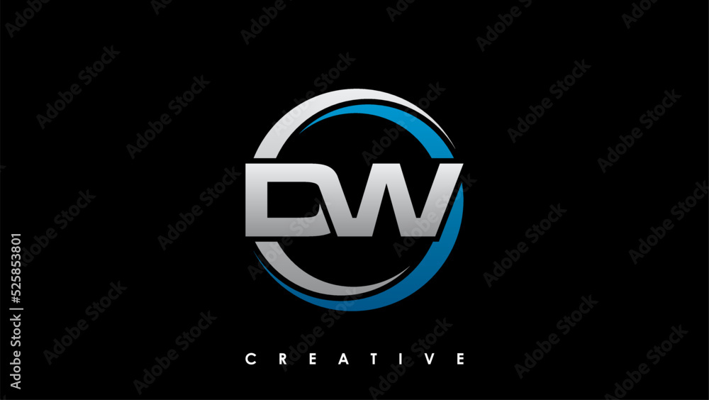 DW Letter Initial Logo Design Template Vector Illustration DW Letter Initial Logo Design Template Vector Illustration