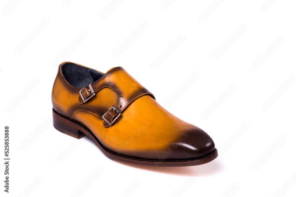 men shoe isolated, brown, leather. isolated on white background. men shoe isolated, brown, leather. isolated on white background.