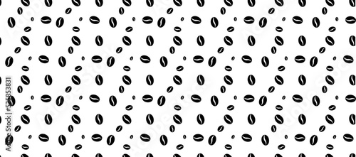 black white coffee beans seamless pattern