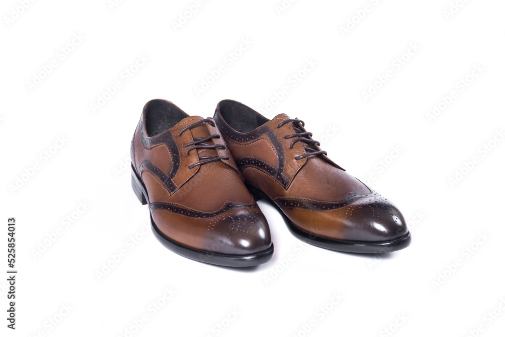 Brown shoes  isolated on white background.copy space