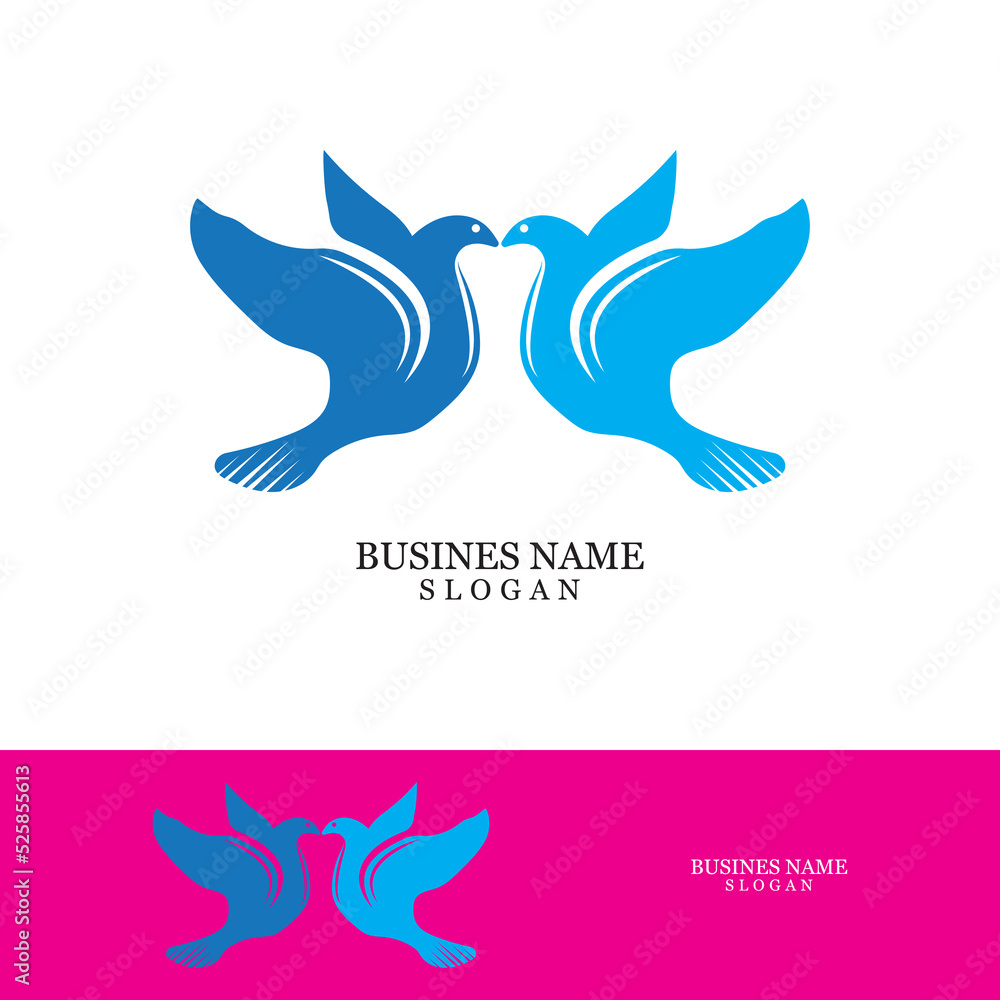 Bird wing dove logo template Bird wing dove logo template