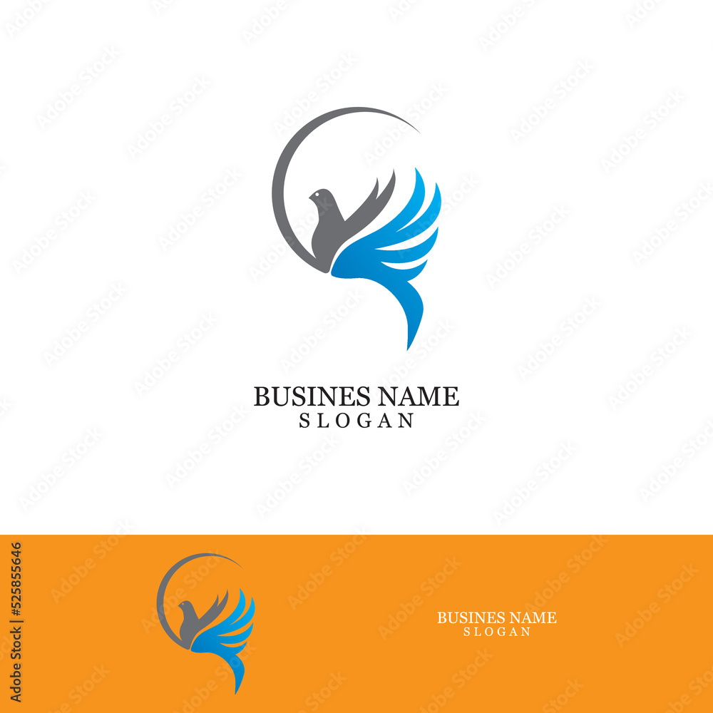 Bird wing dove logo template Bird wing dove logo template
