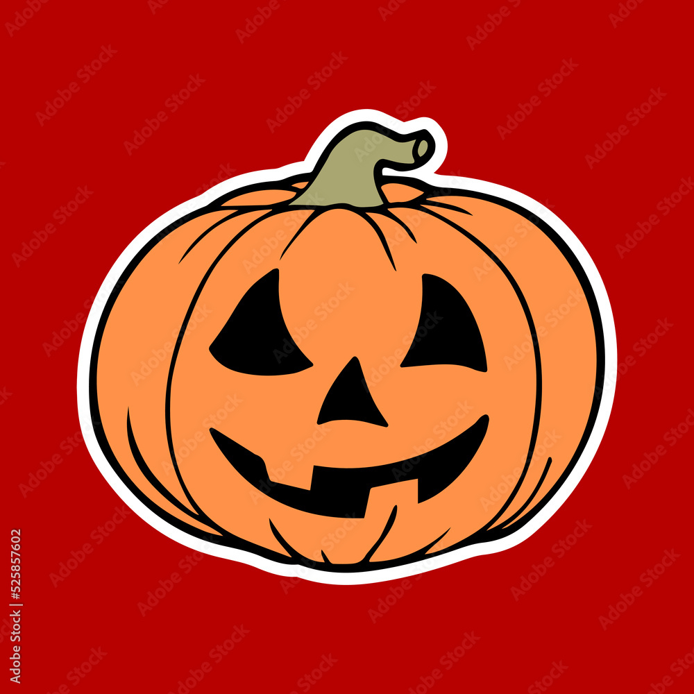 Jack head lantern as sticker, print or single pattern. Halloween illustration of a scary orange pumpkin as poster, wallpaper or single pattern for printing on cards, cloth, textile, package or signs. Jack head lantern as sticker, print or single pattern. Halloween illustration of a scary orange pumpkin as poster, wallpaper or single pattern for printing on cards, cloth, textile, package or signs.