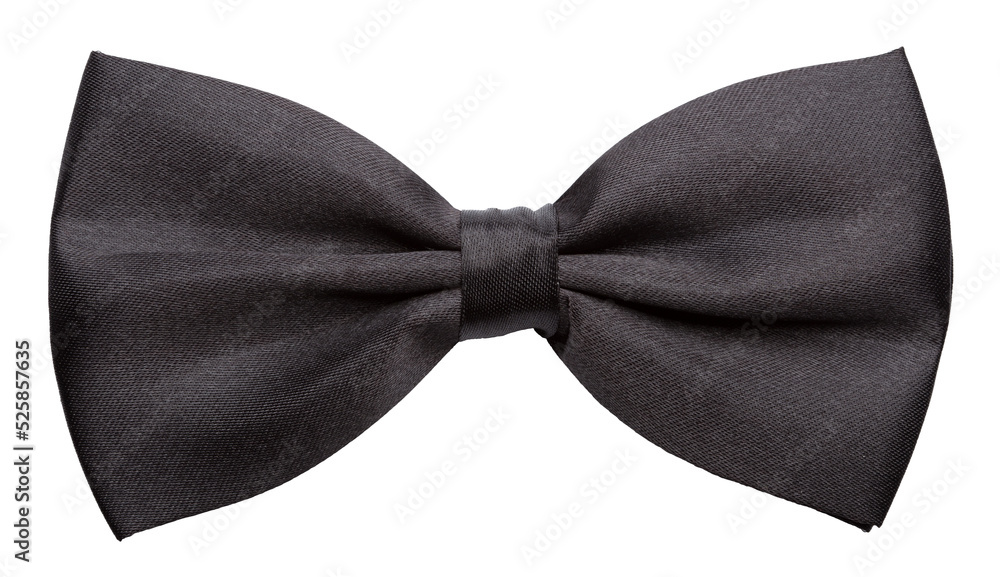 Black bow tie, PNG cut out on transparent background - obrazy, fototapety, plakaty 
