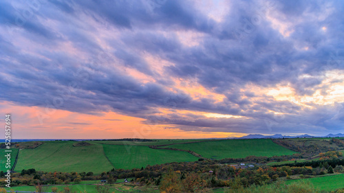 Fototapeta Naklejka Na Ścianę i Meble -  夕景の開陽台からの眺め「秋の北海道」