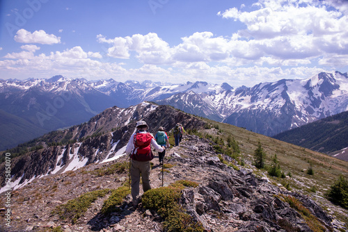 hiking in the mountains