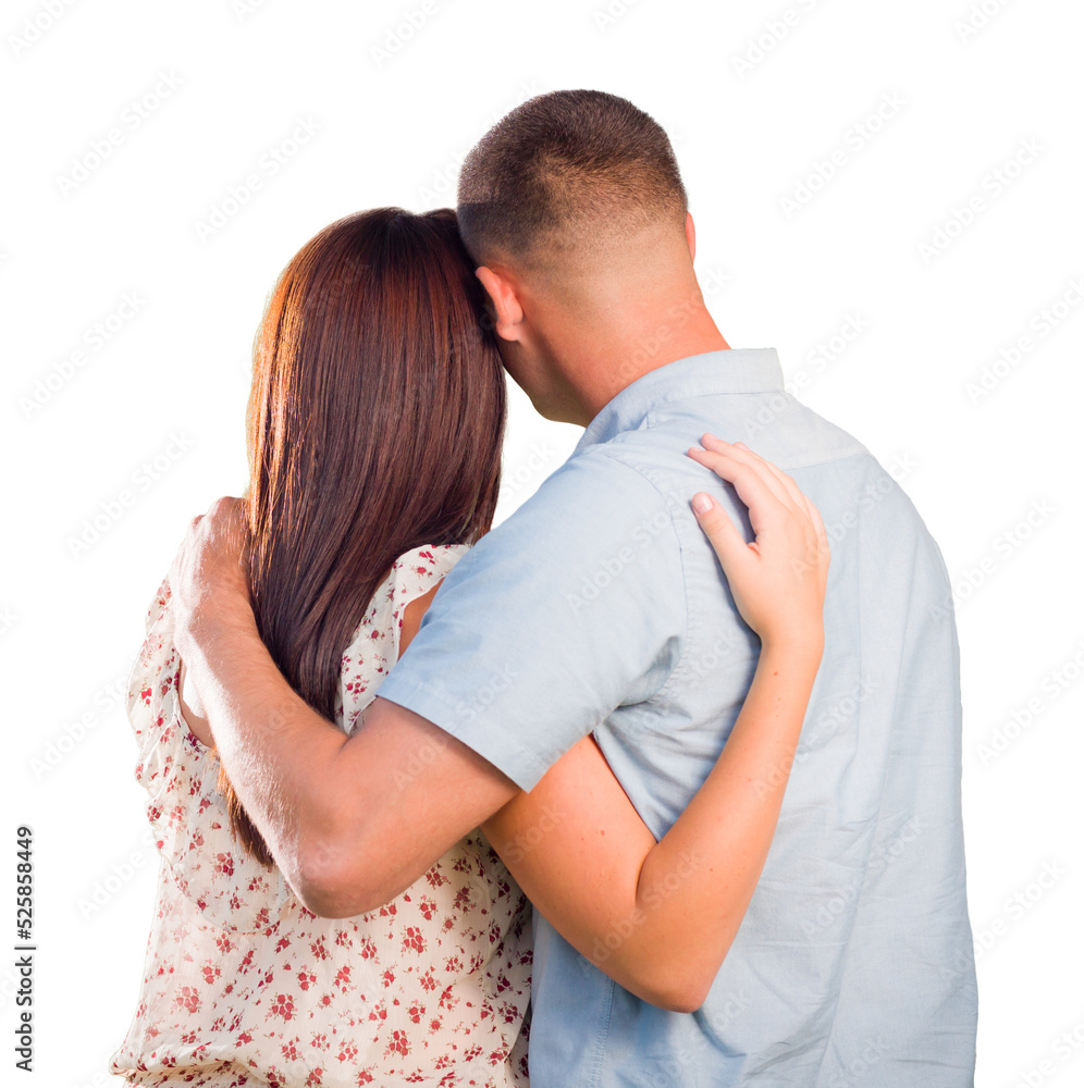 Transparent PNG of Military Couple From Behind Hugging Looking Away. Transparent PNG of Military Couple From Behind Hugging Looking Away.