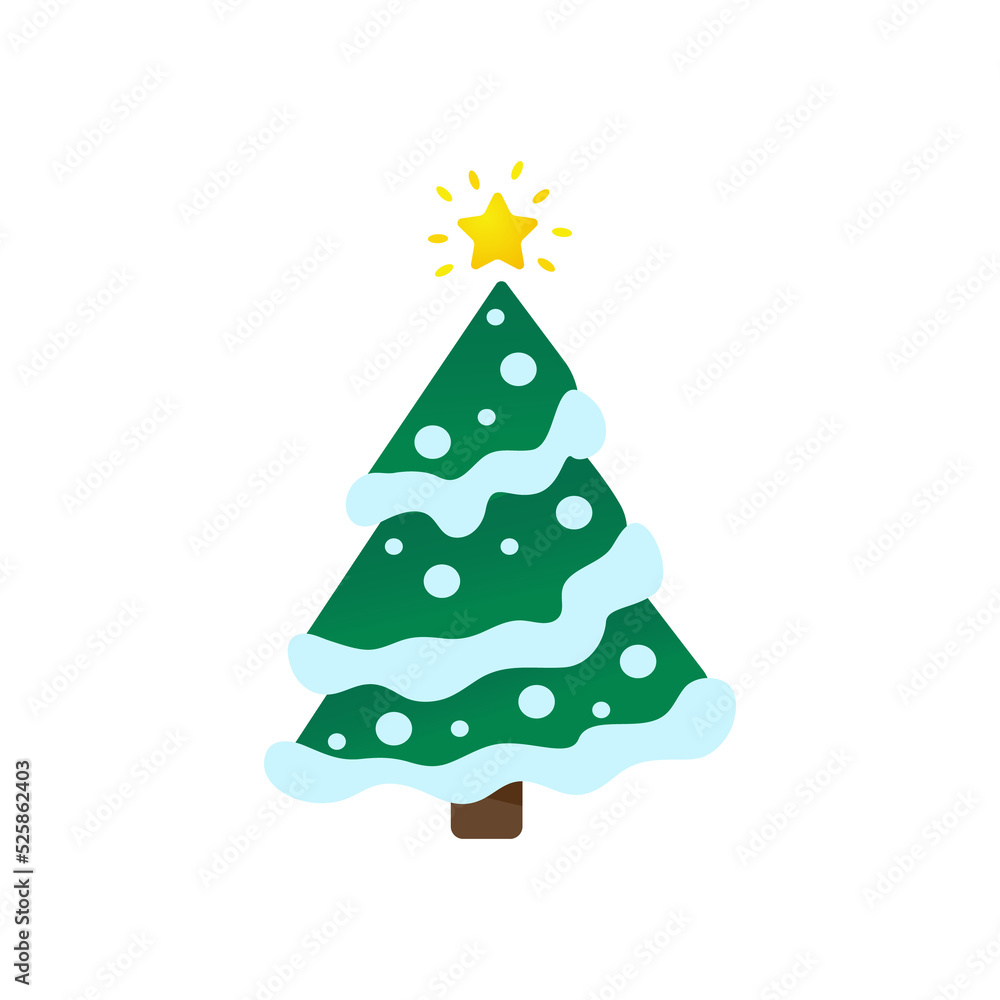 custom made wallpaper toronto digitalChristmas tree design decorated with colorful ball and star on top.