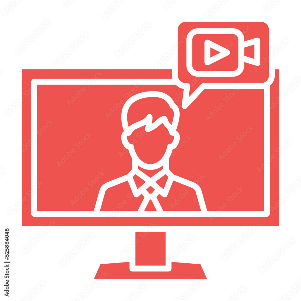 Live Stream Multicolor Glyph Icon Live Stream Multicolor Glyph Icon