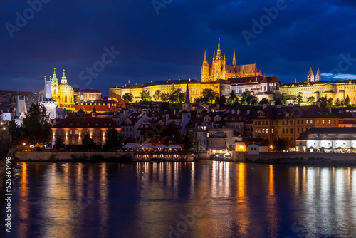 Prague Castle night view in Prague City