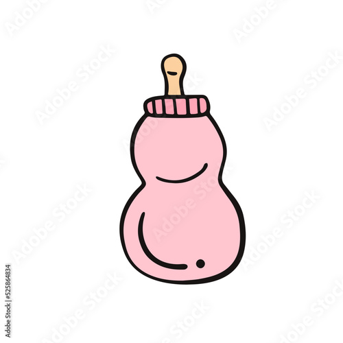 pink baby milk bottle