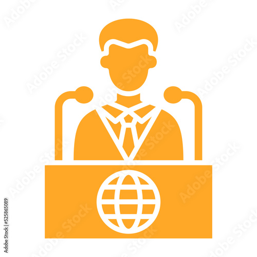 Conference Multicolor Glyph Icon