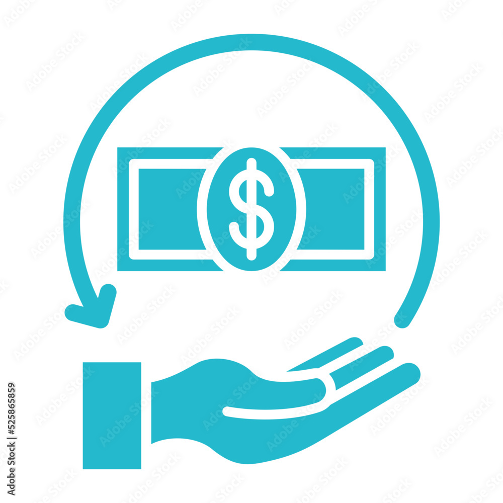 Refund Multicolor Glyph Icon Refund Multicolor Glyph Icon