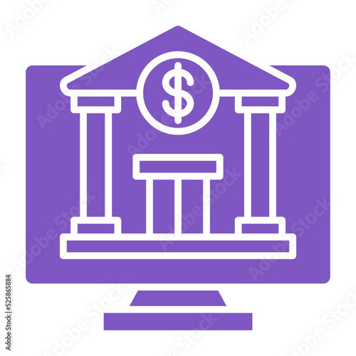 Online Banking Multicolor Glyph Icon