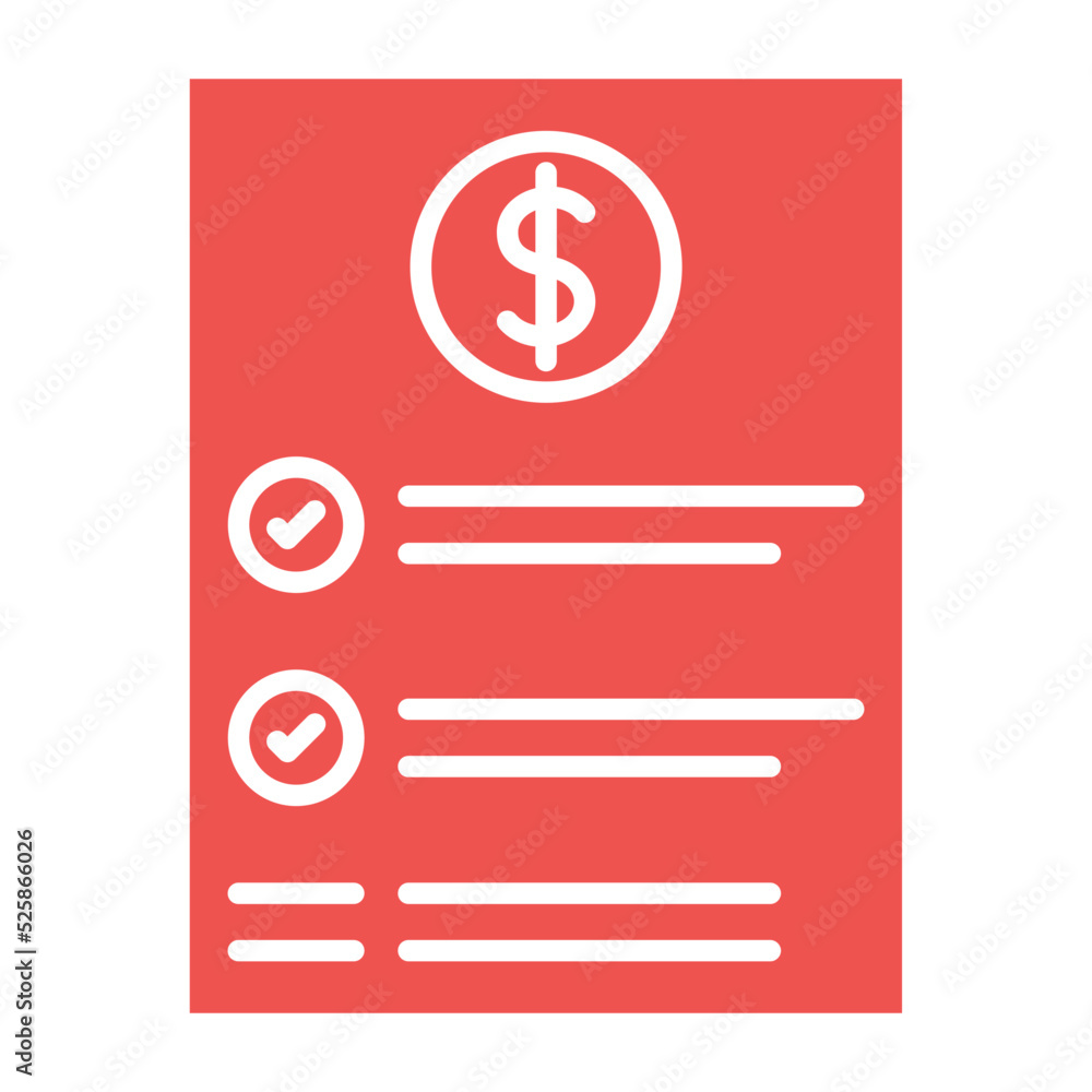 Bill Multicolor Glyph Icon Bill Multicolor Glyph Icon