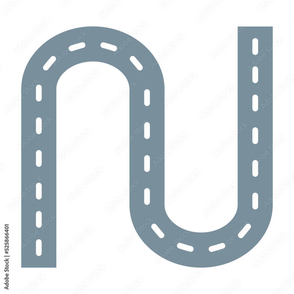 Fototapeta premium Road Multicolor Glyph Icon