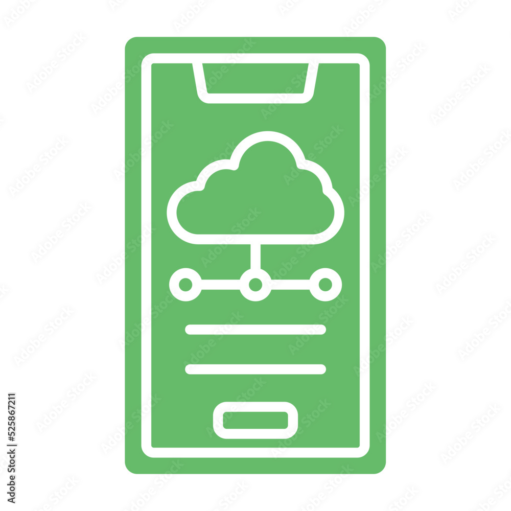 Mobile Cloud Multicolor Glyph Icon Mobile Cloud Multicolor Glyph Icon