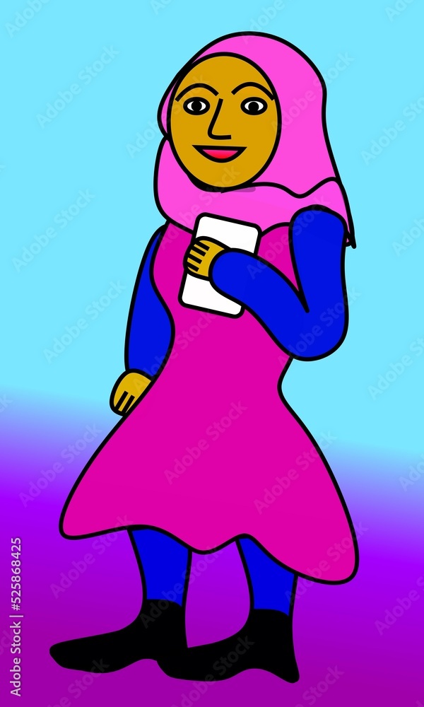 hijab girl illustration 