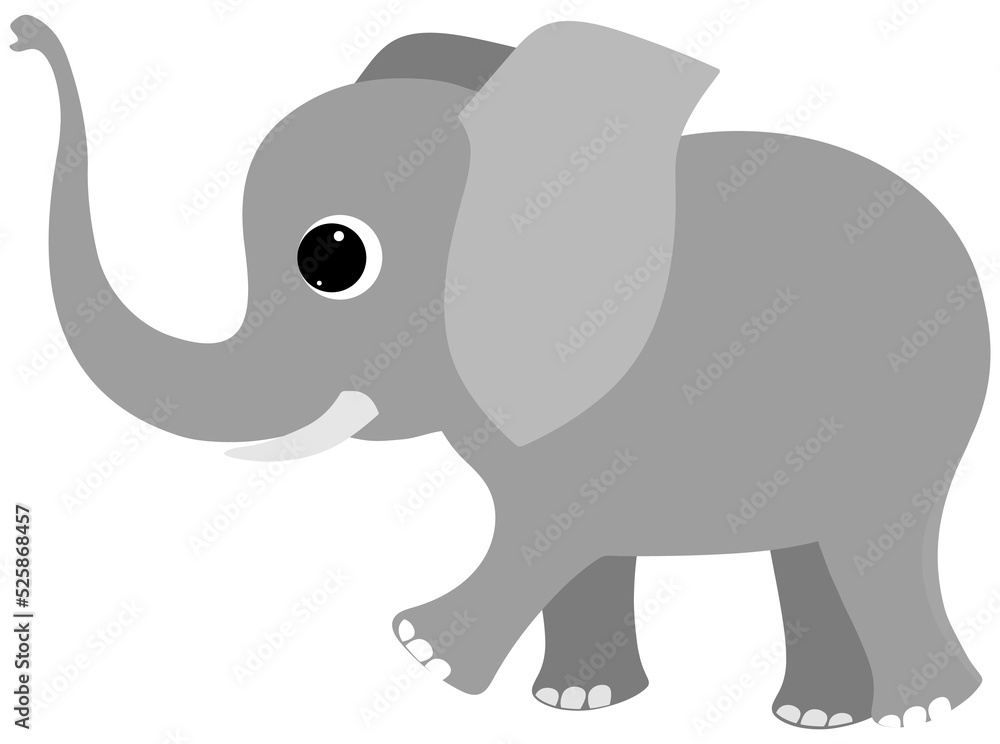 Cute gray baby elephant. Children's illustration. For your design.