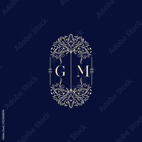 GM organic wedding initial logo design which is good for branding
