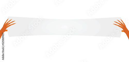 Zombie hand hold banner. vector