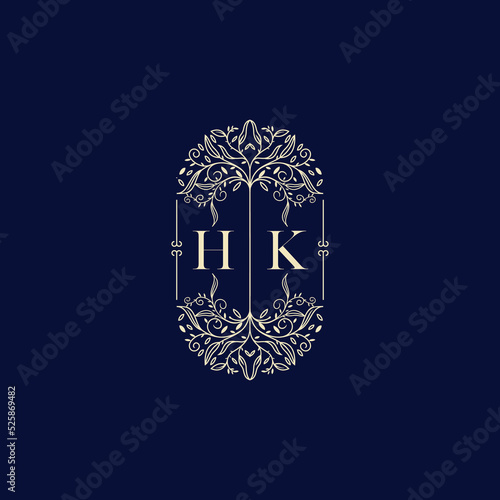 HK organic wedding initial logo design which is good for branding
