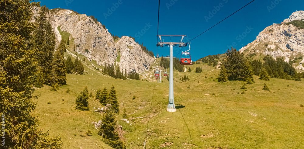 Beautiful alpine summer view at the famous Fuessener Joechle summit, Tannheim, Tyrol, Austria