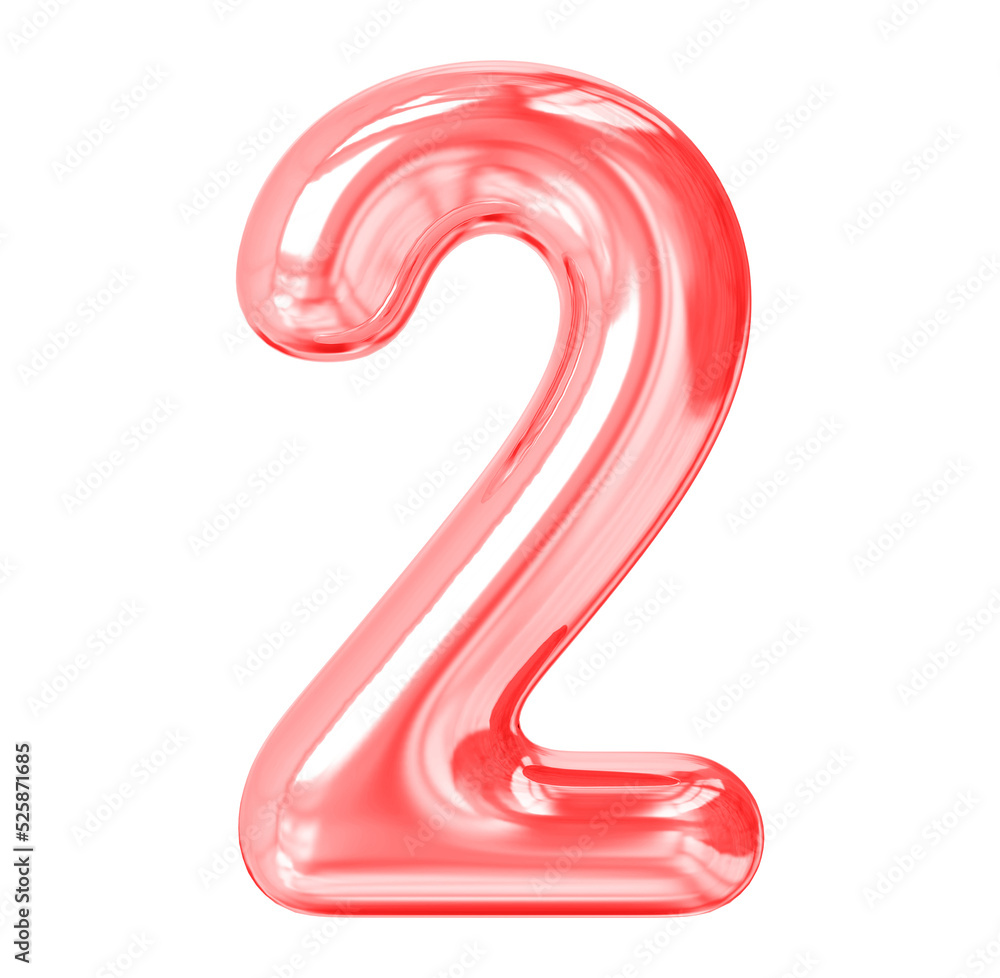 3d number 2 red balloon 3d number 2 red balloon