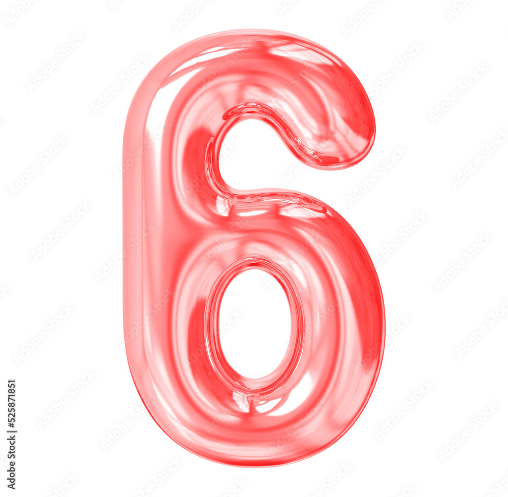 3d number 6 red balloon 3d number 6 red balloon