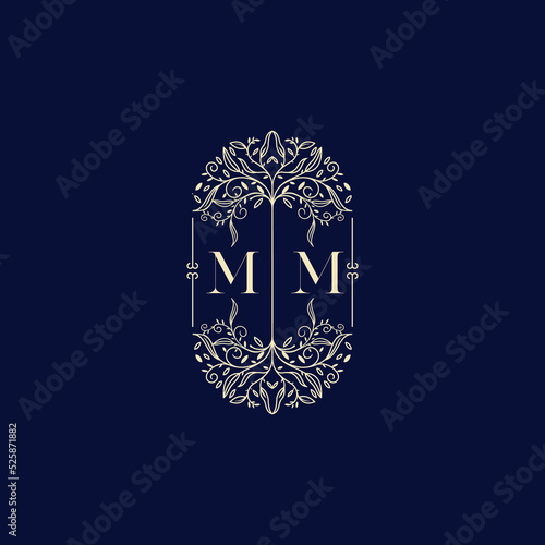 MM organic wedding initial logo design which is good for branding