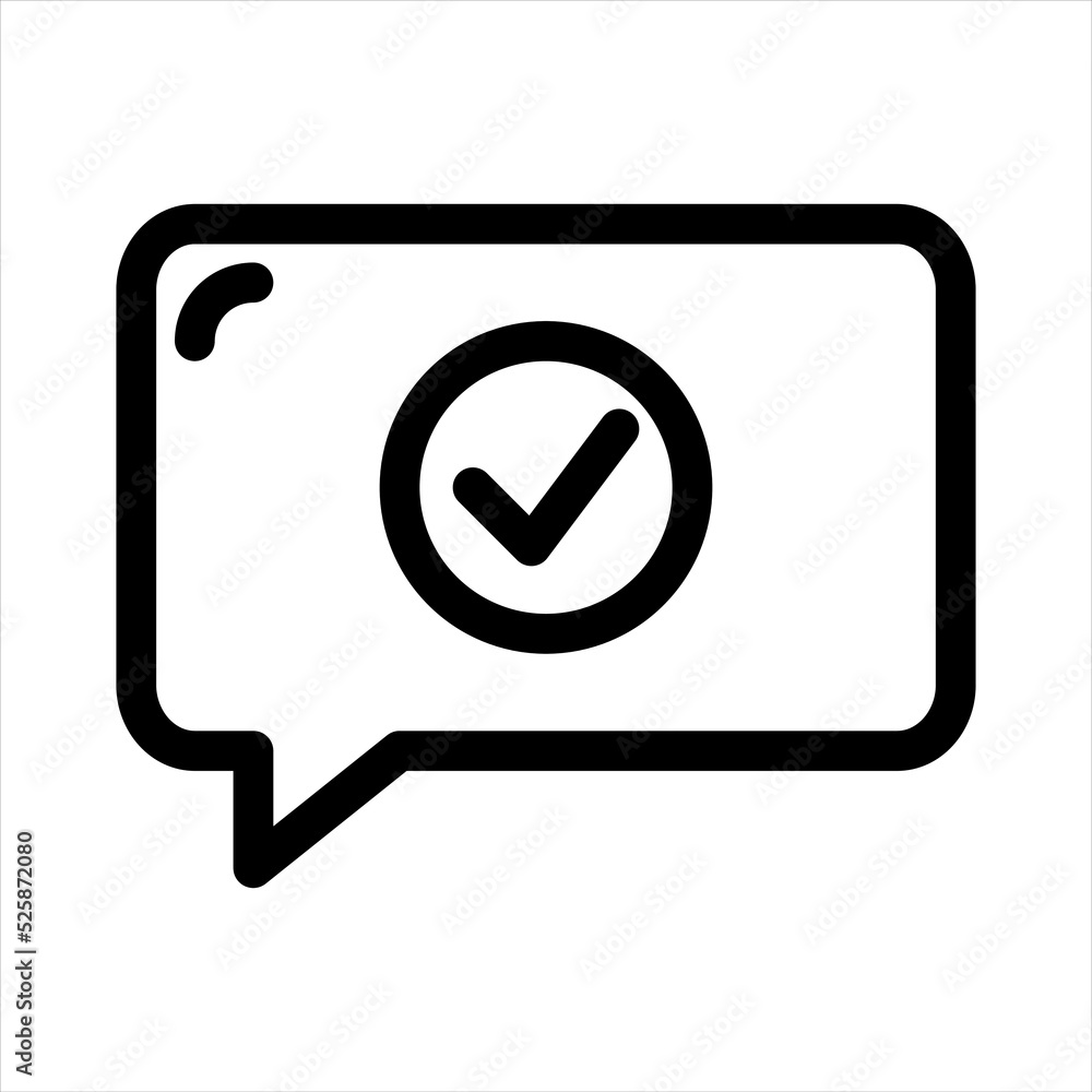 Vector Icons Chat Check Lineal Style. Pixel Perfect and Editable Stroke. Vector Icons Chat Check Lineal Style. Pixel Perfect and Editable Stroke.