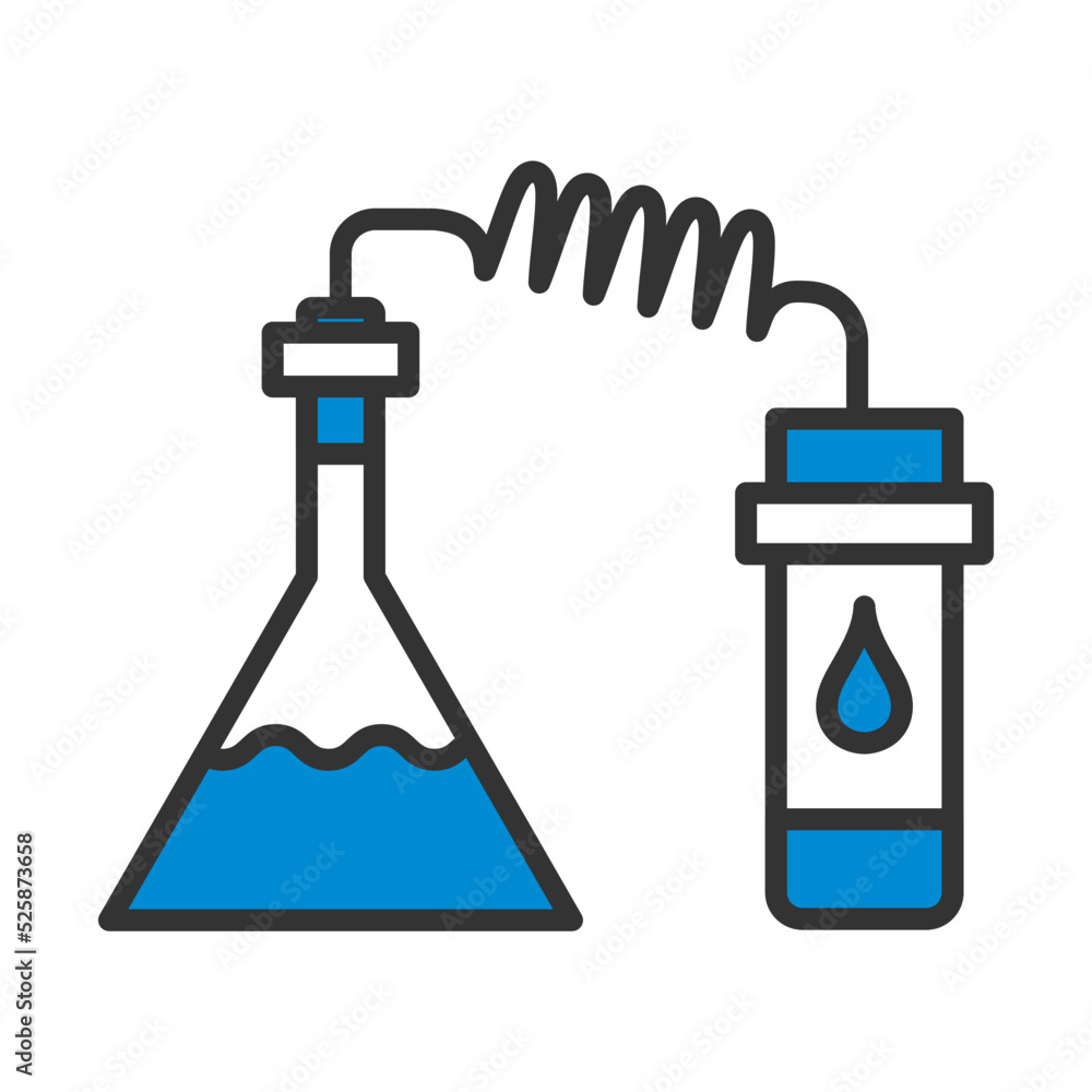 Icon Of Chemistry Reaction With Two Flask Icon Of Chemistry Reaction With Two Flask