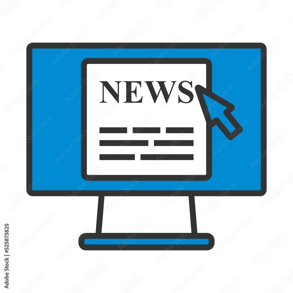 Monitor With News Icon Monitor With News Icon