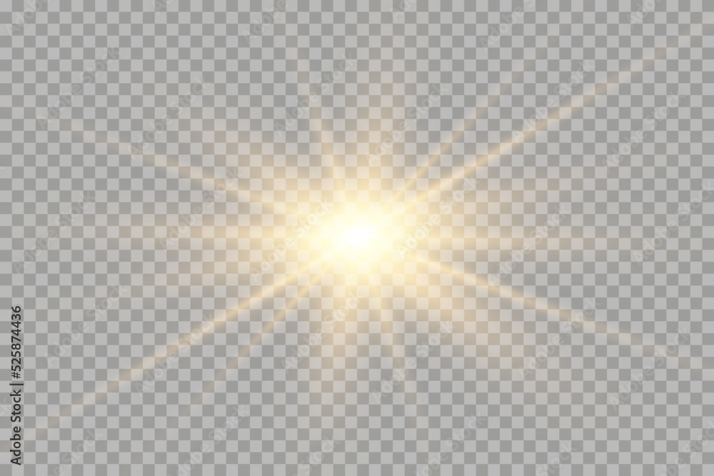 Vector golden light with glare. Sun, sun rays, dawn, glare from the sun png. Gold flare png, glare from flare png. Vector golden light with glare. Sun, sun rays, dawn, glare from the sun png. Gold flare png, glare from flare png.