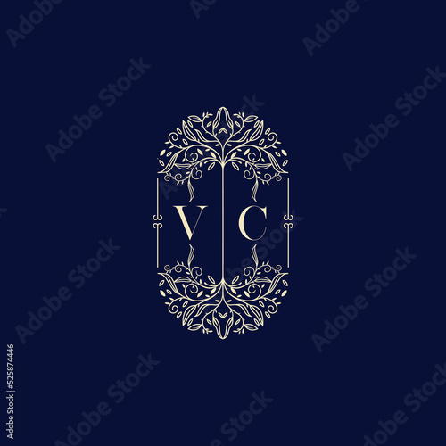 VC organic wedding initial logo design which is good for branding