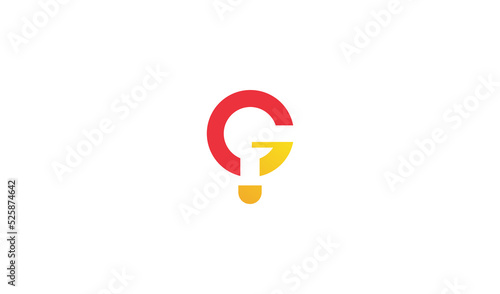 Initial Letter G With Lamp Negative Space Style Logo Design. Flat Vector Logo Design Template Element.