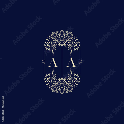 AA organic wedding initial logo design which is good for branding