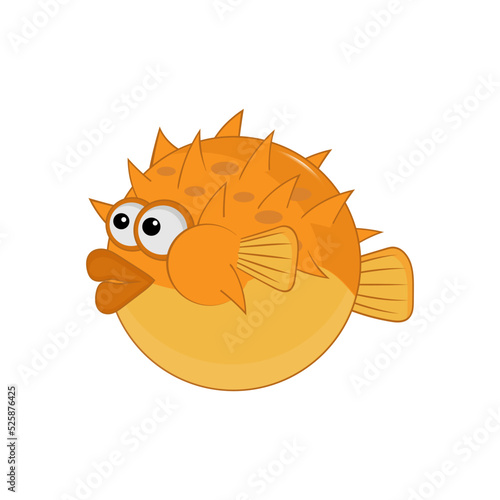 Obraz na płótnie Cute puffer fish cartoon.Vector w salonie