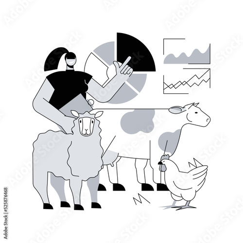 Holistic management abstract concept vector illustration. Domestic livestock herds strategy, ecosystem function improvement, biodiversity building, land manager abstract metaphor.