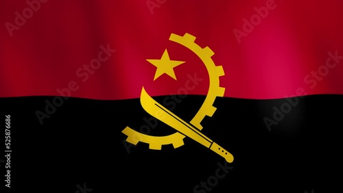 Waving Angola Flag Animation Background