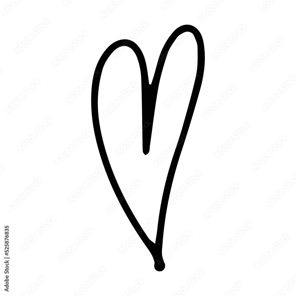 Hand drawn heart symbol love icon romantic trendy doodle art for decoration element in a glyph pictogram illustration Hand drawn heart symbol love icon romantic trendy doodle art for decoration element in a glyph pictogram illustration