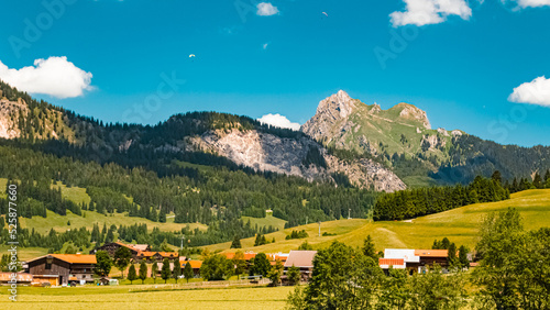 Beautiful alpine summer view at the famous Tannheimer Tal valley, Tannheim, Tyrol, Austria