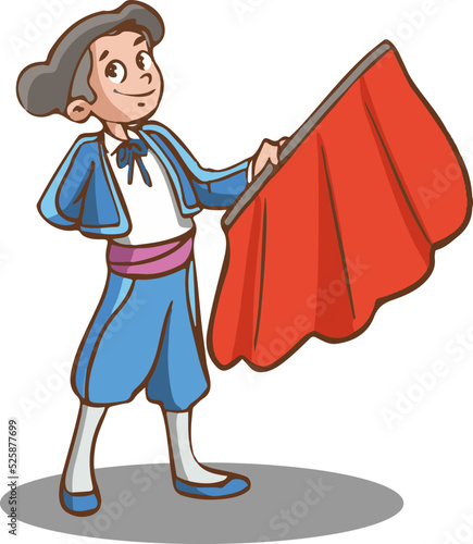 vector illustration of spanish boy in matador suit