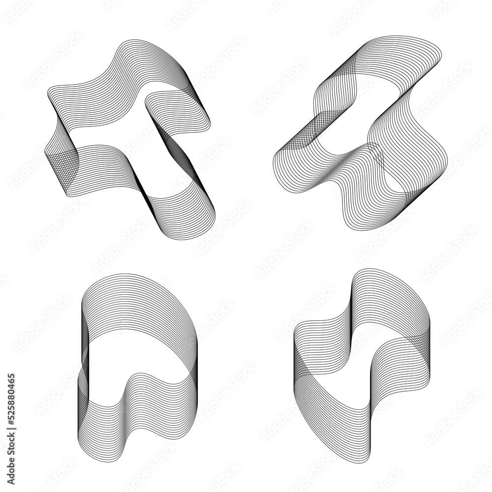 Modern Monoline Element Abstract Shape Modern Monoline Element Abstract Shape