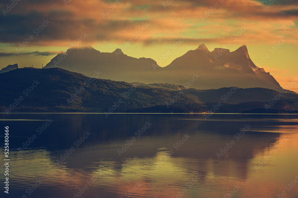 Nordland Norway Scenic Midnight Sun Landscape
