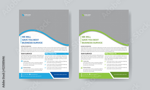 business flyer template in two colure  photo