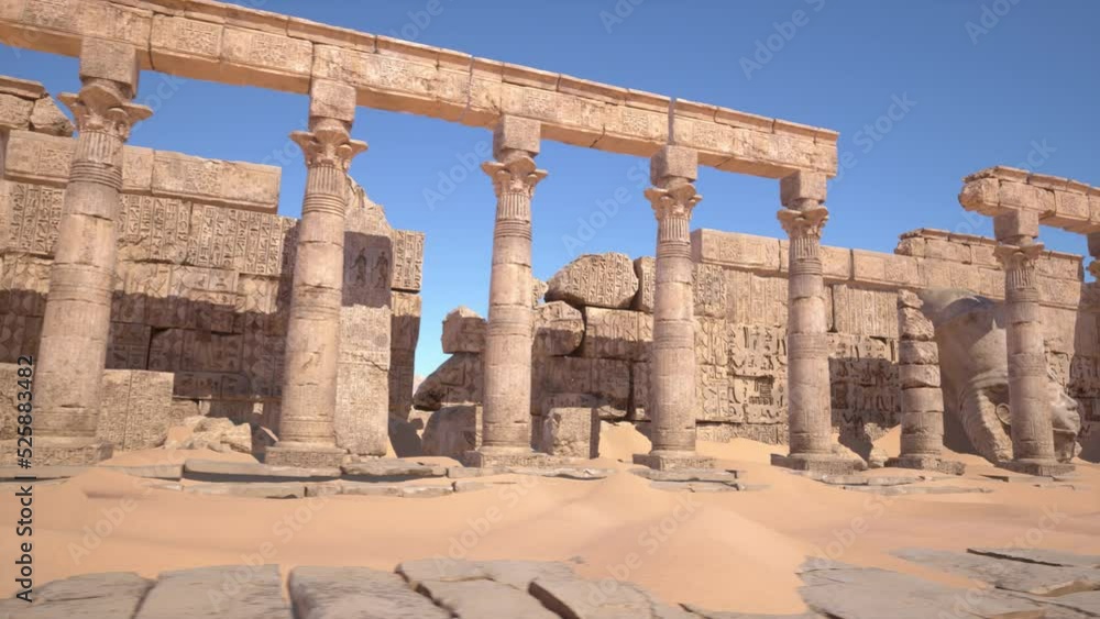 Walks among the Ruins of an Egyptian Temple Egypt columns Environment ...