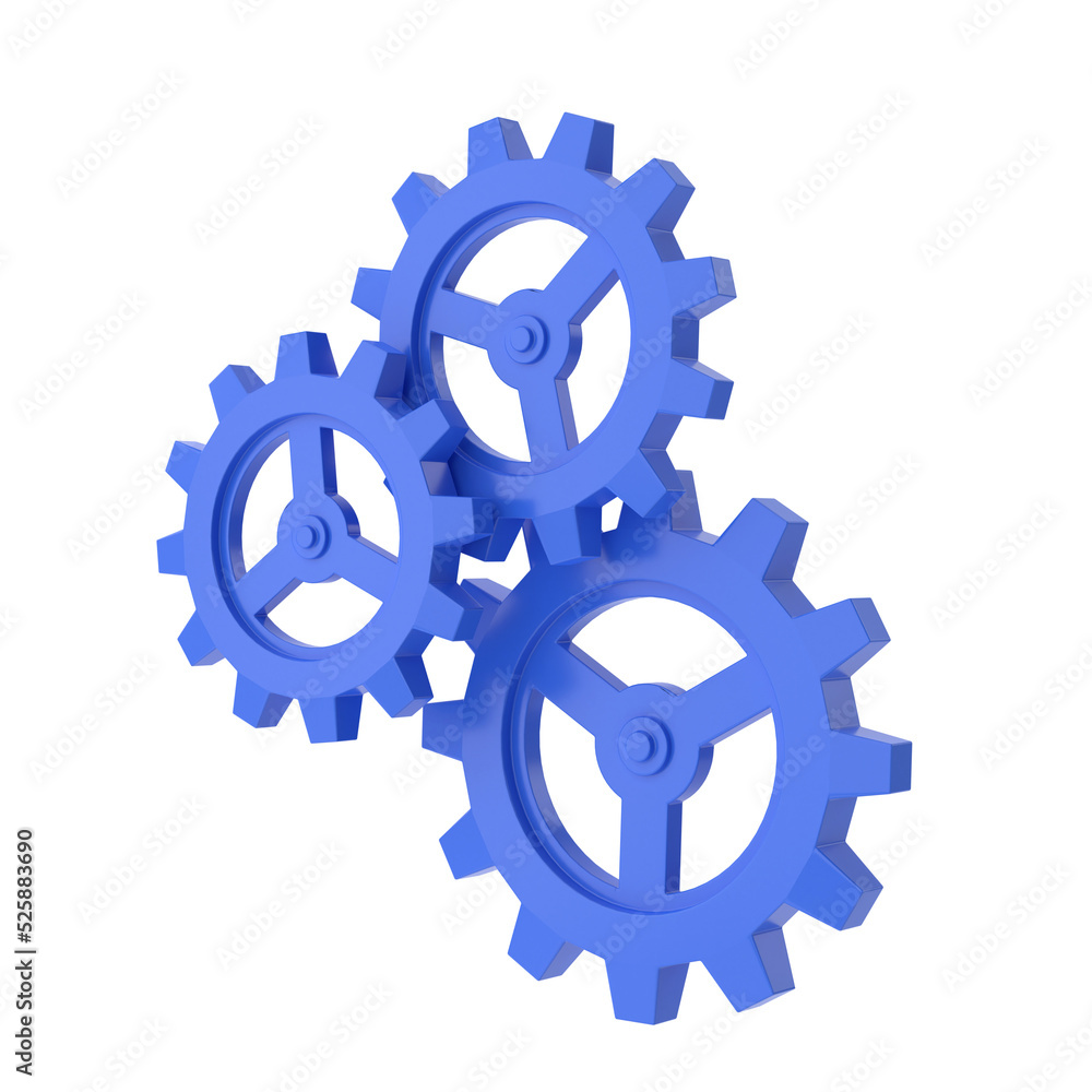 3D gear. Setting icon. Maintenance element.